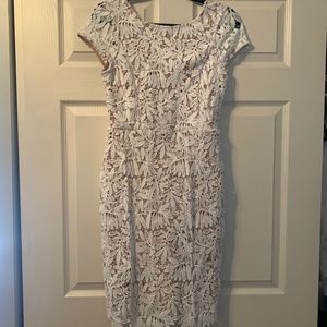 Lace white & nude dress